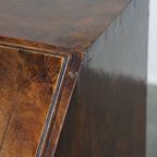 Mooie Grote Antieke Eikenhouten Secretaire/ Ladekast Wortelnotenhout Gefineerd Uit Eind 18e Eeuw thumbnail 16