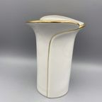 Fena White Pinstripe Gold Vase thumbnail 2