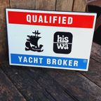 Emaille Hiswa Boot Bord, Botenbord, Qualified Yacht Broker. thumbnail 5