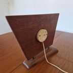 Vintage Elektrische Massief Teak Houten Tafelklok thumbnail 6