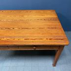 Antieke Pitch Pine Stoffen Tafel Met Twee Laden thumbnail 20