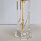 Vintage Tafellamp Plexiglas Messing Italië Goud ‘70 Regency thumbnail 13