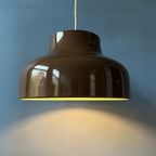 Vintage Mid Century Metalen Hanglamp In Bruin thumbnail 6