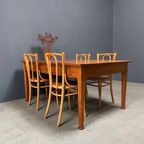 Antieke Pitch Pine Stoffen Tafel Met Twee Laden thumbnail 6