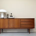 Vintage Houten Dressoir / Sideboard Met 2 Deurtjes En 3 Lades thumbnail 8