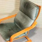 Vintage Poang Leren Fauteuil, Noboru Nakamura Voor Ikea thumbnail 13