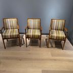 Set Of Three Walnut Arm Rest Chairs thumbnail 2