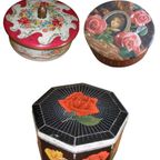 3 X Mooie Vintage Blikken Rond Bloemen Design thumbnail 23