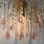 Murano Roze Teardrop Hanglamp Vintage thumbnail 6