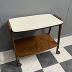 Wood And Formica Serving Trolley 1960S thumbnail 5