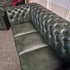 Chesterfield Brighton Antiek Groen – 1+2+3-zits Bankset Met Salontafel thumbnail 8