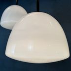 3 X Art Deco Klooster-/schoollampen – Opaline En Messing thumbnail 9