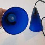 2 Glazen Hanglampen Kelkjes Blauwe Glazen Lamp thumbnail 5