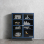 Omeo Vitrinekast - 140 X 111 Cm - Blauw thumbnail 7