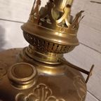 Antieke Koperen Olielamp, In Zeer Nette Staat. thumbnail 3