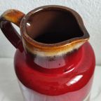 Vintage Scheuring West Germany Vaas Karaf Rood Bruin Lava 447-22 thumbnail 2