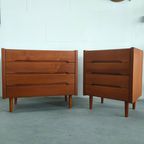 Set Scandinavische Ladekastjes Jaren 60-70 (kleine En Grote, 4 Lades Elk) thumbnail 4