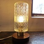 Mid-Century Bedlamp Van Teak, Messing En Glas thumbnail 7