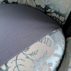 Art Deco Lounge Zetel Set Met Licht Blauwe Bloem Design. thumbnail 10