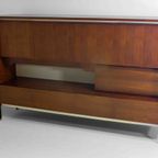 Mid-century Vintage Wandkast Met Verlichting In Teak, België 1960s thumbnail 8