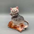 Vintage Spaarpot Katten Keramiek thumbnail 2
