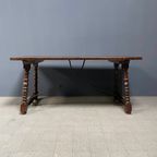 Antieke Spaanse Kastanjehouten Tafel thumbnail 5