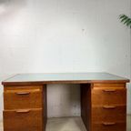 Vintage Xl Houten Bureau / Desk thumbnail 7