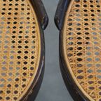 Set Van 2 Vintage Bentwood “long John” Thonet Design Hoge Eetkamerstoelen thumbnail 6