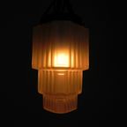 Art Deco Hanglamp Met Getrapte Glazen Kap, Jaren 30 thumbnail 22