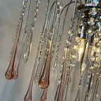 Roze Teardrop Venini Model Chrome Xl Hanglamp Kroonluchter thumbnail 2