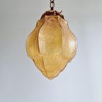 Art Deco Hanglamp In Amberkleurig Gebarsten Glas, 1920-30S thumbnail 14