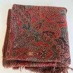Vintage Antieke Rode Paisley Doek thumbnail 5