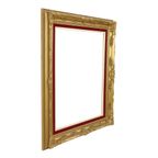 Vintage Vergulde Lijst Barok Stijl Rood Fluweel Klassiek 66x56cm thumbnail 6