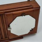 Vintage Houten Art Deco Kastje Medicijnkastje Hout thumbnail 6