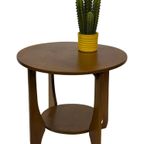 Art Deco Plantentafeltje Bijzettafeltje Eikenhouten Jaren 50 thumbnail 19
