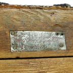 Antieke Houten Naaidoos Tramp Art Volkskunst Uniek Stuk 1928 thumbnail 4