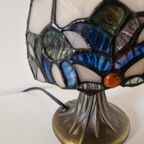 Vintage Glas In Lood Lampje Tiffany Stijl Lamp Schemerlamp thumbnail 8