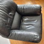 Leolux Cece Fauteuil Op Steren Voet. Zwart Leer thumbnail 13