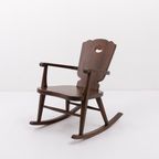 Mid-century Scandinavian Rocking Chair / Schommelstoel / Fauteuil thumbnail 2