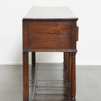 Prachtige Antieke Engelse Double Based Side Table/ Dressoir Van Eikenhout thumbnail 2