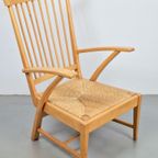 Vintage Fauteuil Beuken Hout Biezen Spijlstoel ’60 Japandi thumbnail 7