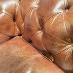 Showroommodel Stoere Industriële Chesterfield 3 Zits Bank In Vintage Cognac Leer thumbnail 5