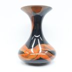 Grote Vintage Vaas Glas Zwart Oranje thumbnail 9