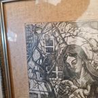 Linoleum Snede Wh Maria En Jezus thumbnail 5