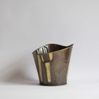 Vintage Modernist Embossed Copper Cachepot, 1950S. thumbnail 5