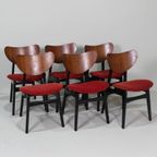 6x Vintage Eetkamerstoelen G-Plan - Rood, Jaren '50/'60 thumbnail 21