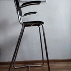 Vintage Kinder Kappersstoel 1950 Gispen Stijl Chroom & Zwart Barber Chair Children thumbnail 12