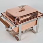 Vintage Spring Swiss Rechaud Koper Rvs Chafing Dish Compleet thumbnail 9