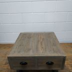 Industriële Verrijdbare Salontafel Of Planten-Koffietafel Met 4 Lades thumbnail 12