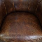 Charmante En Unieke Set Van 2 Schapenleren Clubfauteuils Met Een Comfortabele Zit thumbnail 5